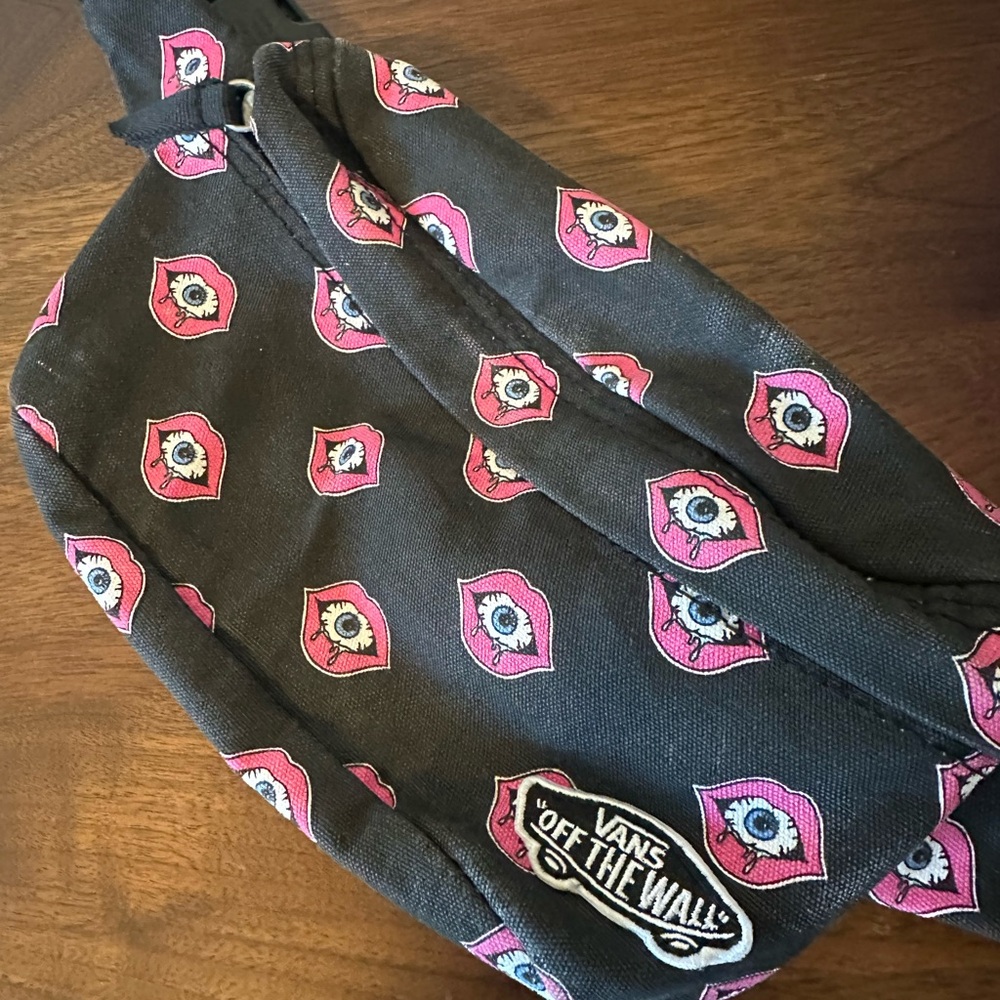 Vans Black and Pink Eye Print Fanny Pack